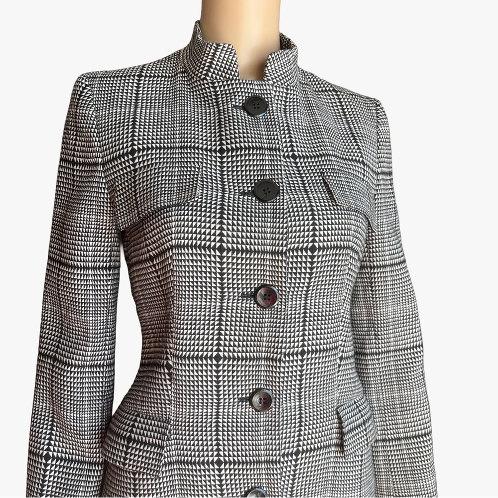 ZARA Made in Spain Wool-Blend Houndstooth Coat | Tailored Fit | Size S - Picture 5 of 10